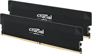 Crucial Pro DDR5 RAM 32GB Kit (2x16GB) 6000MHz CL36, Overclocking Desktop Gaming Memory, Intel XMP 3.0 & AMD Expo Compatible - Black CP2K16G60C36U5B $82.99 at Amazon