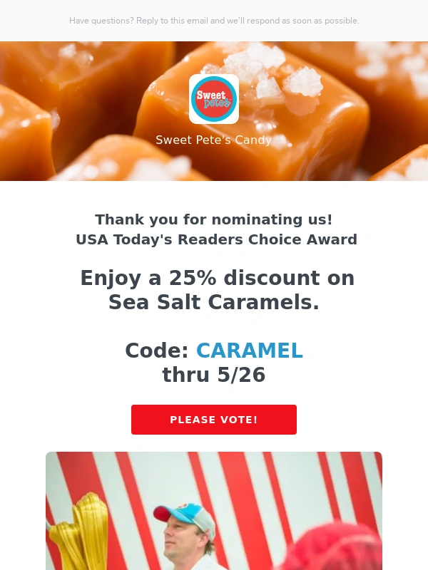 Square - Thank you! 25% off Sea Salt Caramels!
