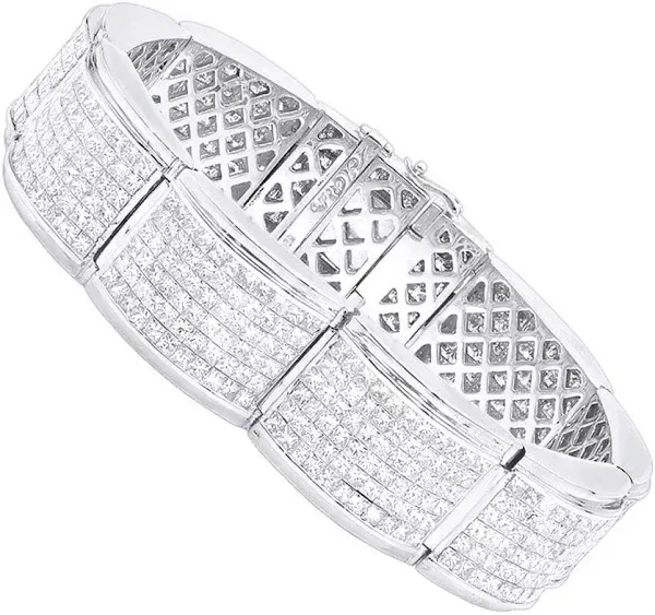 14K Rose Gold Princess Cut Diamond Bracelet