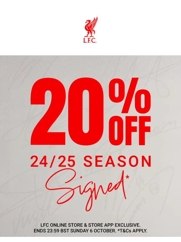 LFC Store - SAVE 20% on 24/25 Season Signed Merch!