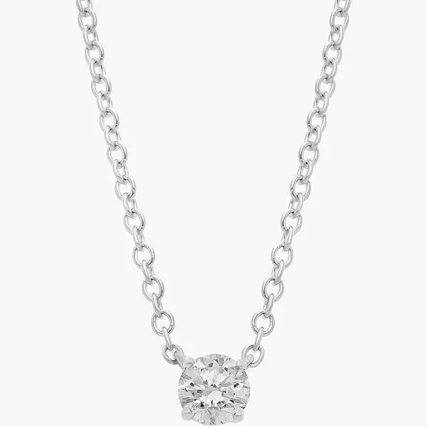 Blue Nile Four Prong Basket Solitaire Diamond Pendant Necklace In 14k