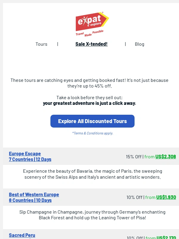 Expat Explore - Our Top Trending Tours on Sale - Save up to 45%