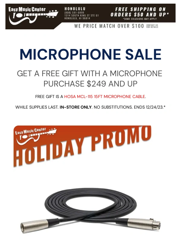 Easy Music Center - Mic check,1,2,1,2! ? Free Gift with Mic Purchase $249 and up ?