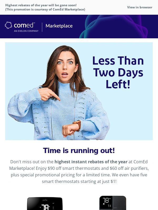 ComEd Marketplace - ⏳ Don't Wait: Less than 48 Hours Left!