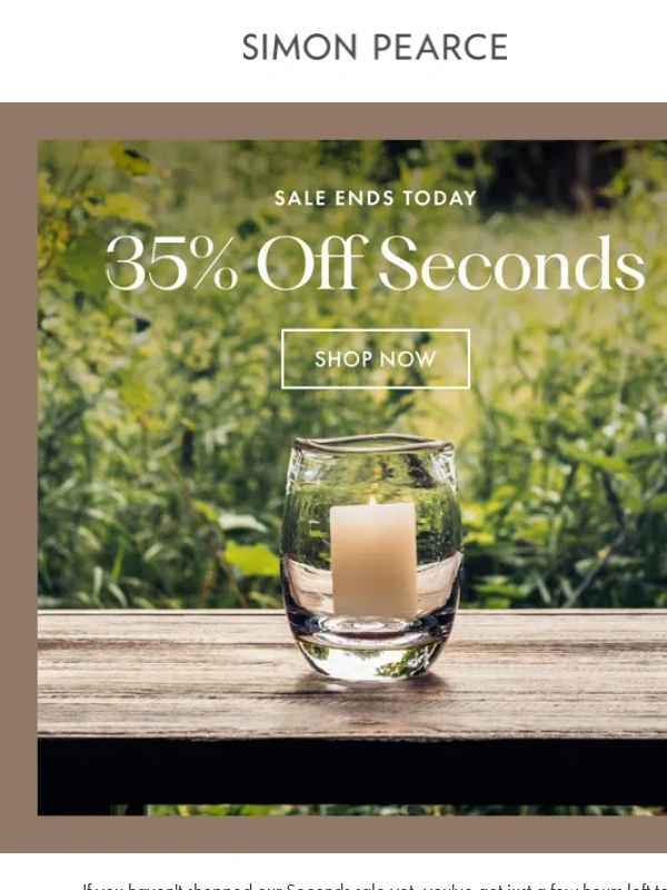 Simon Pearce - LAST CHANCE: Save 35% on Seconds