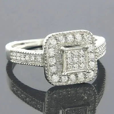 14K White Gold 0.51ct Diamond Engagement Ring