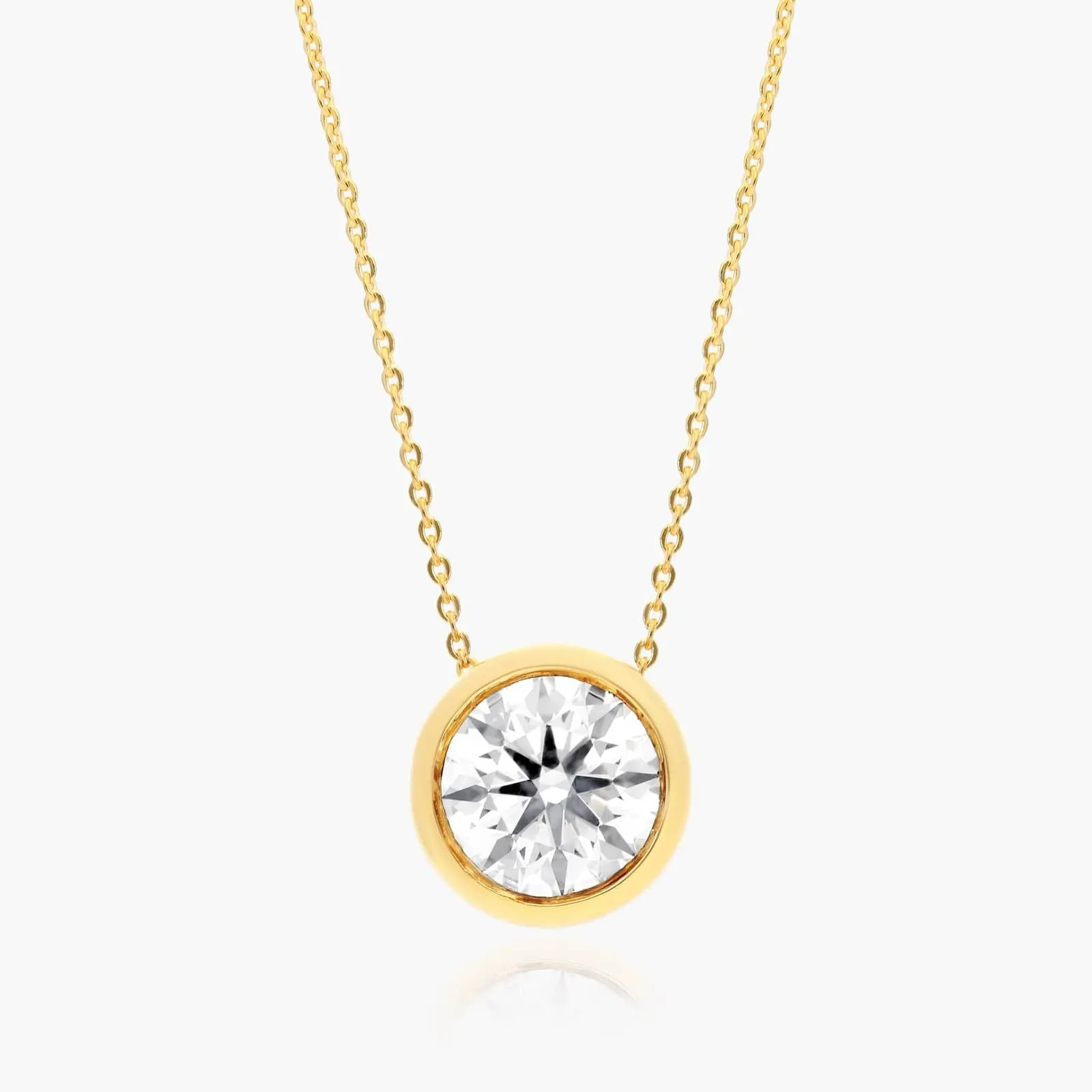 14K Yellow Gold Bezel Lab-Grown Diamond Pendant (0.25 CTW - F-G / VS2-SI1)