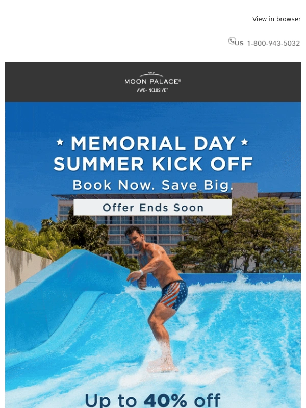 Moon Palace - ⌛ Packing Up Memorial Day Deals: Up to 40% Off
