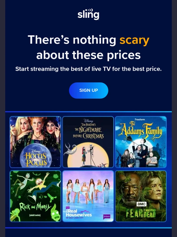 Sling - ? There's nothing scary about these prices