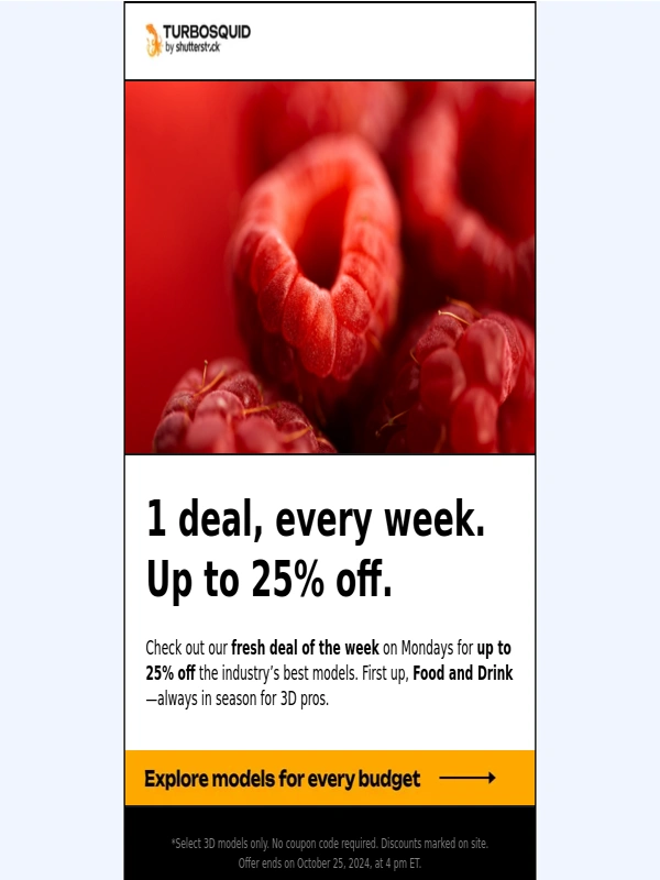 TurboSquid - Deal of the week: Food and Drink models