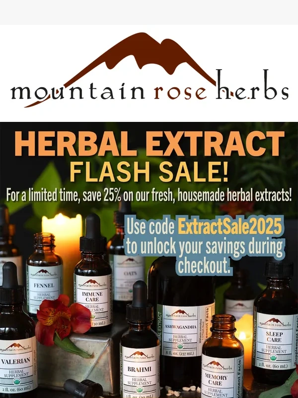 Mountain Rose Herbs - Our Biggest Extract Sale of the Year is Happening Now!