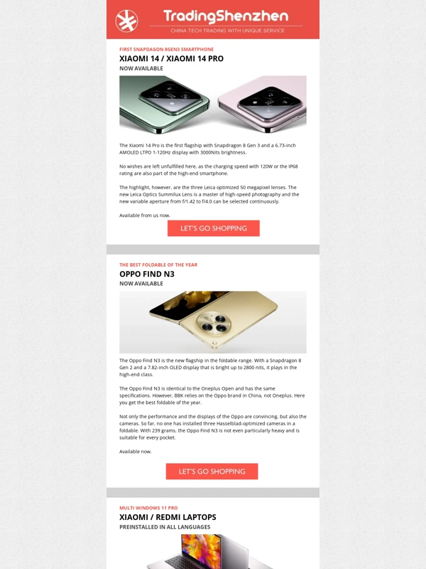 TradingShenzhen - Xiaomi 14 Pro first Snapdragon 8Gen3 / New Retro Consoles ?️