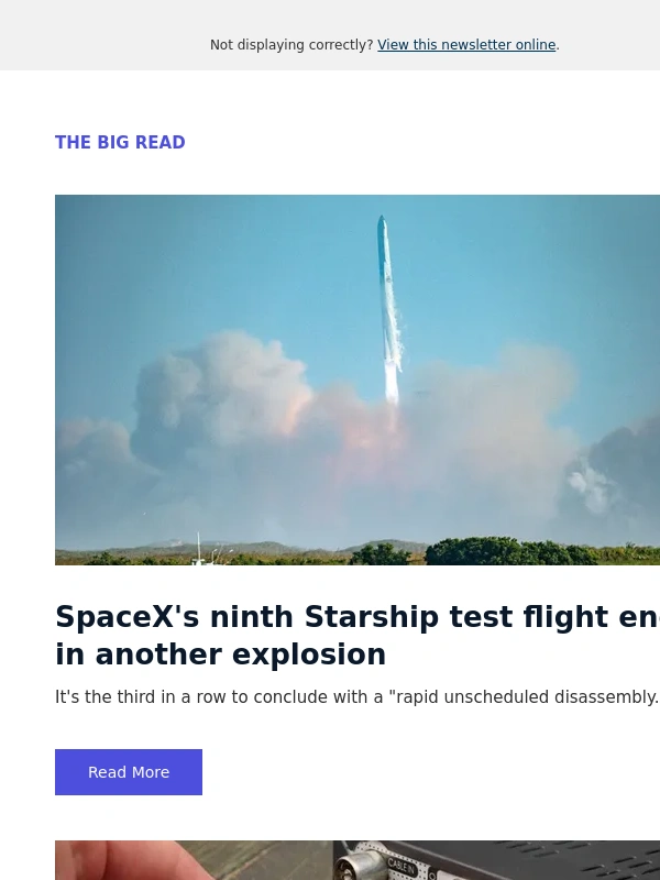 Mashable - SpaceX's ninth Starship test flight ends in another explosion