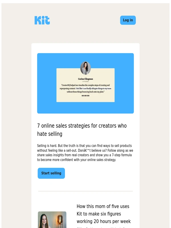 ConvertKit - 7 online sales strategies for creators who hate selling