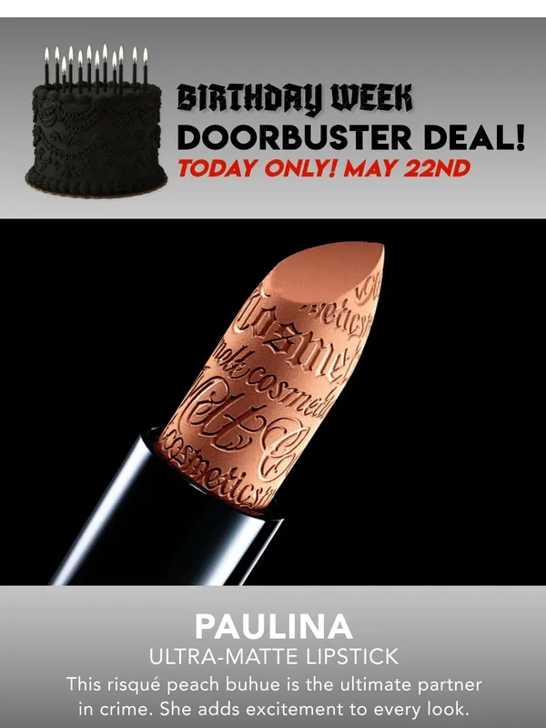 Melt Cosmetics - ?️ TODAY'S DOORBUSTER DEAL! ? Paulina Lipstick for only $5 ?