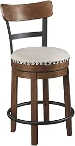 Signature Design by Ashley - Valebeck Counter Height Swivel Bar Stool, 24.5”, Brown