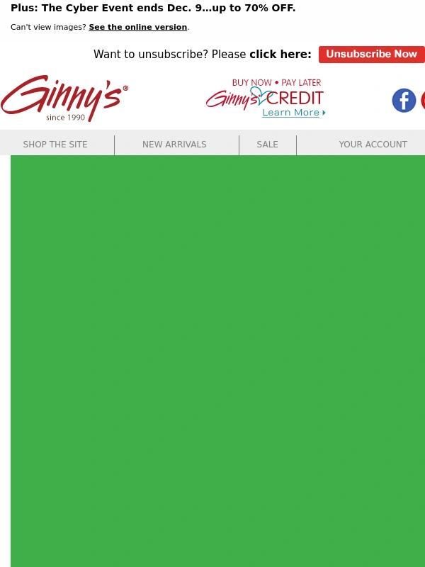 Ginny's - Don't Miss It - $10 Off a $50+ Order Ends 12/8!