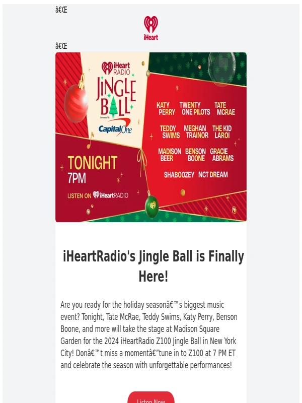 iHeartRadio - IHeartRadio’s Z100 Jingle Ball is LIVE TONIGHT! ???