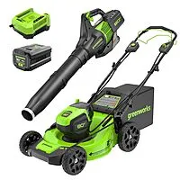 Greenworks 80V 21 Brushless (Self-Propelled) Cordless Electric Lawn Mower + 580 CFM Axial Leaf Blower, 4.0Ah Battery and Charger for $472.11