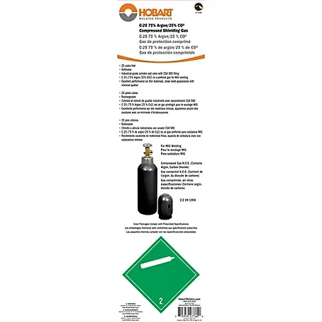 Hobart 770199 Argon / CO2 Shielding Gas Cylinder