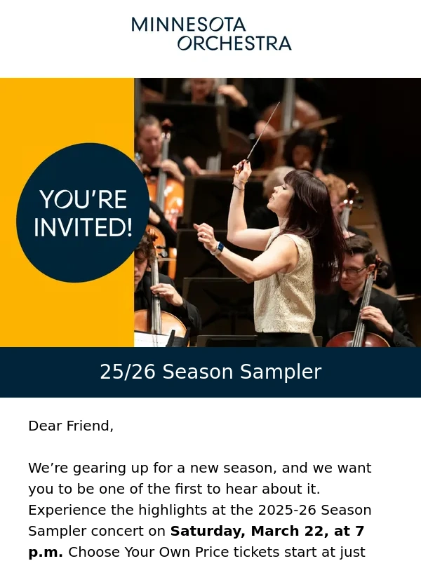 Minnesota Orchestra - DON'T FORGET: Get a sneak peak of the 2025-26 season