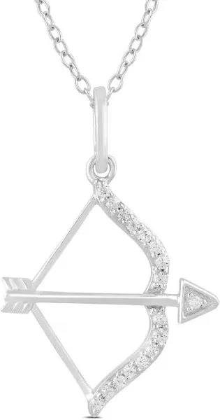 Sterling Silver 1/10 ct. tw. Diamond Arrow Pendant Necklace