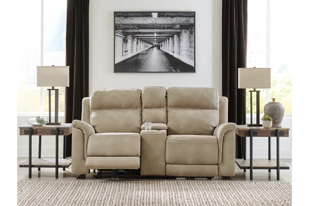 Next-Gen DuraPella Performance Fabric Dual Power Reclining Loveseat with Console
