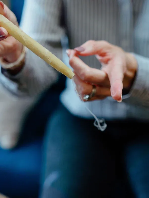 White Egret Hemp Beeswax Ear Candles