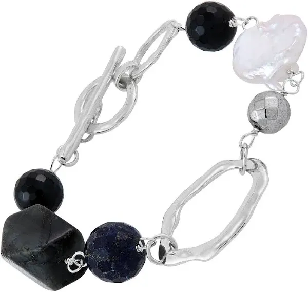 Silpada Sophisticated Sterling Silver Mixed Stone Bracelet