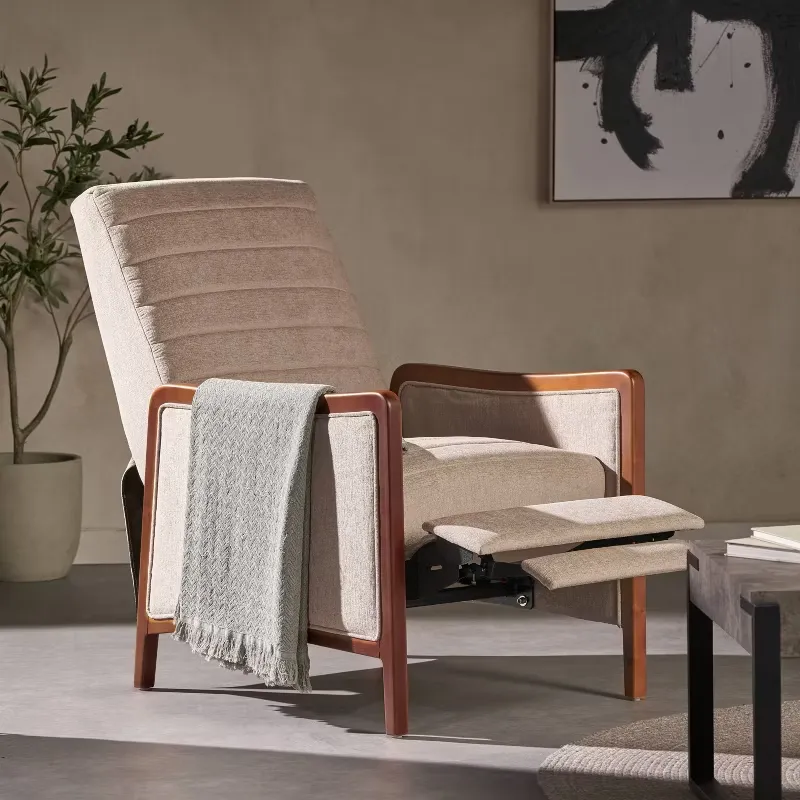 Christopher Knight Home Anaura Channel Stitch Pushback Recliner (Sand/Walnut) $127.39 + Free Shipping