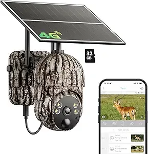 ELYSOO 4G LTE Cellular Trail Cameras, Unlimited Data Plan, 2K HD 360°Full View Game Camera with Solar Power, Security Camera with Motion Activated, Built-in SIM Card, IP65 Waterproof