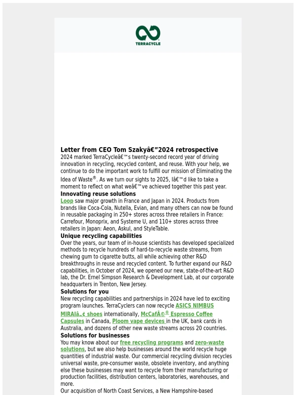 TerraCycle - What we accomplished this year—together