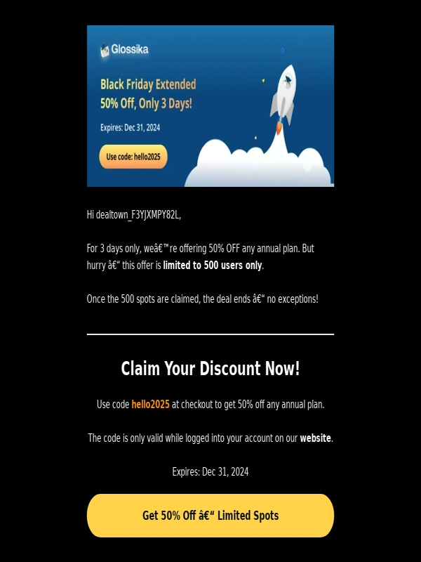 Glossika - Black Friday Extended! 50% Off,Only 3 Days