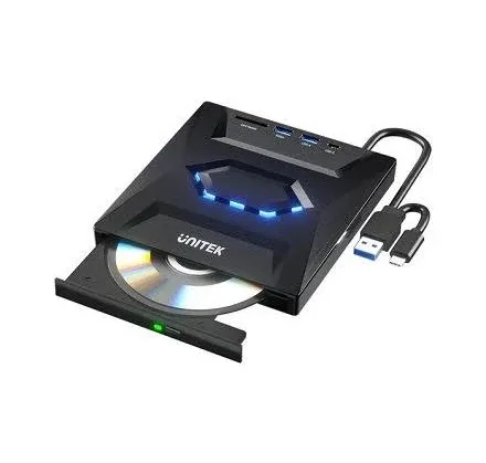 Unitek 5-in-1 External Optical Drive with USB Hub