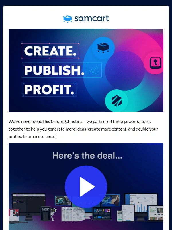 SamCart - It’s the offer of the year