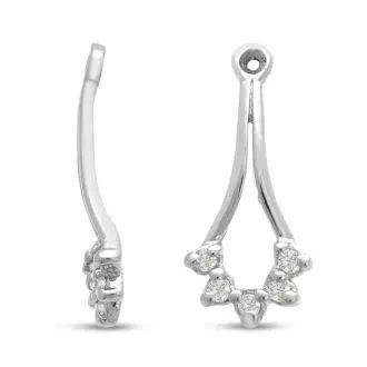 14K White Gold Cluster Diamond Earring Jackets, G/H Color by SuperJeweler