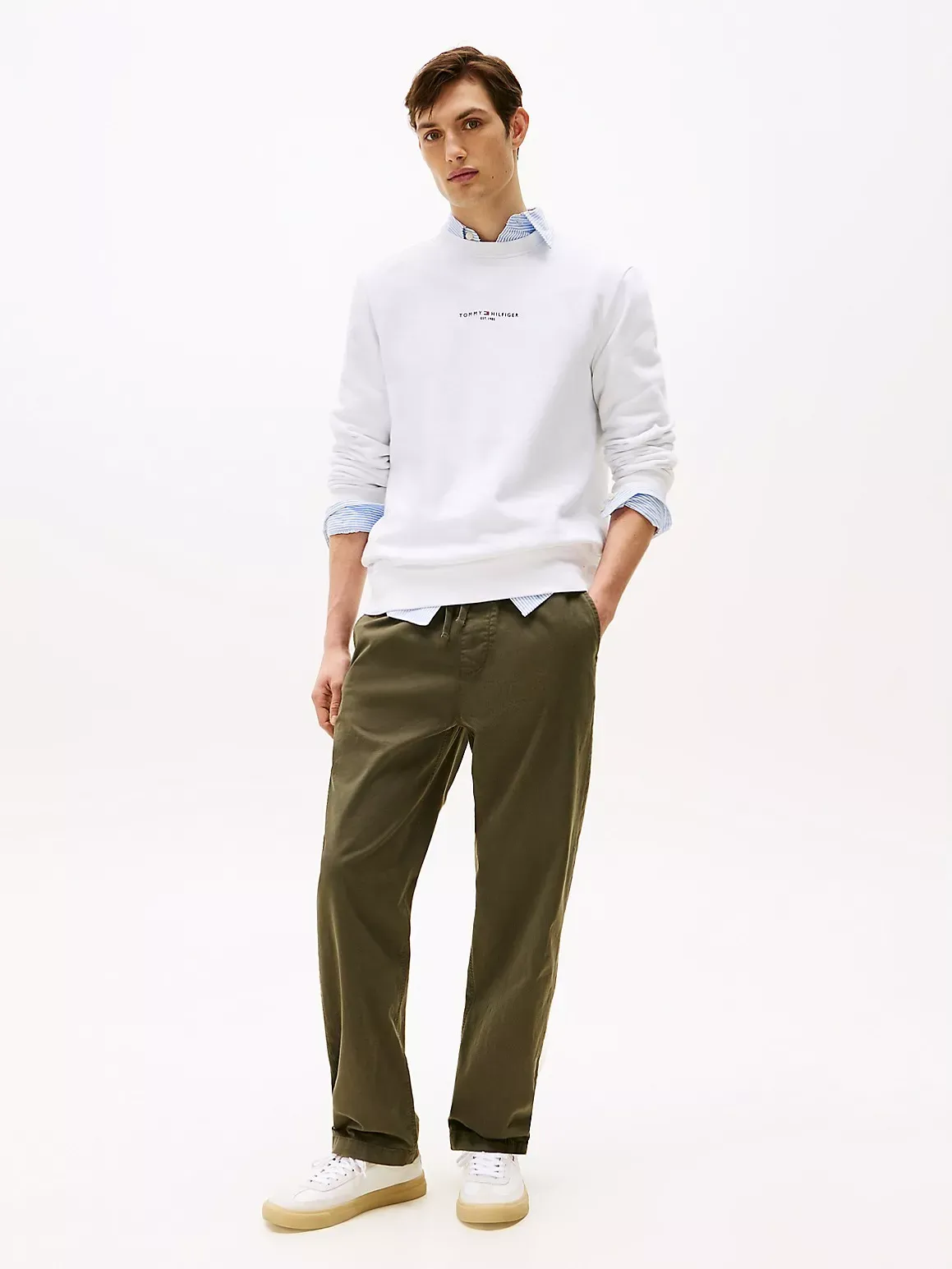 Tommy Hilfiger Men's Pull-On Relaxed Twill Pant - Green - XL