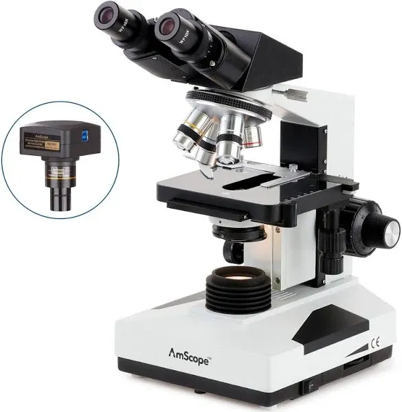 AmScope B490 Series Professional LED Biological Binocular Compound Microscope
