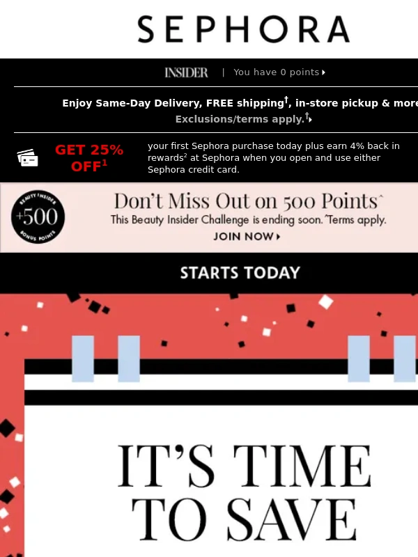 Sephora - Up to ⭐ 50% off ⭐ starts TODAY