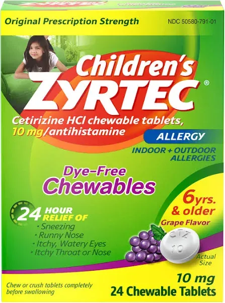 Zyrtec Children's Allergy Chewable Tablets