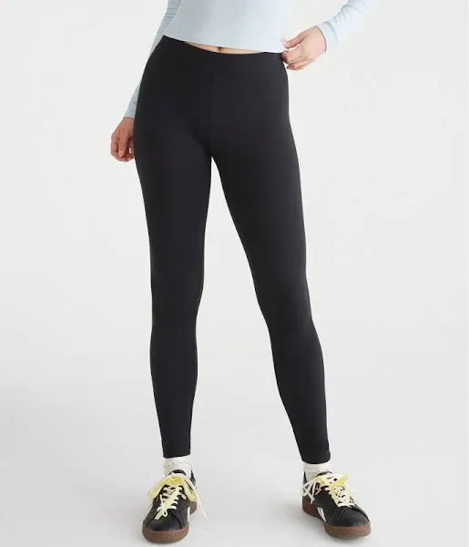 Aeropostale Women's Mid-Rise Perfect Cotton Leggings