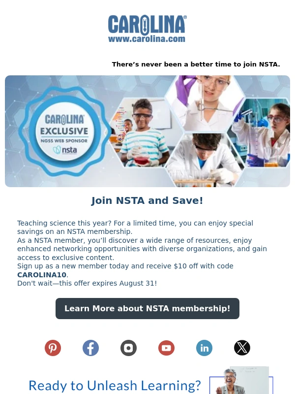 Carolina - Become an NSTA member and save