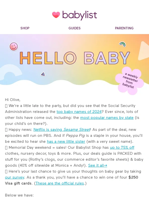 Babylist - ? Peppa’s lil sis,? recalled pouches & ? car seat news