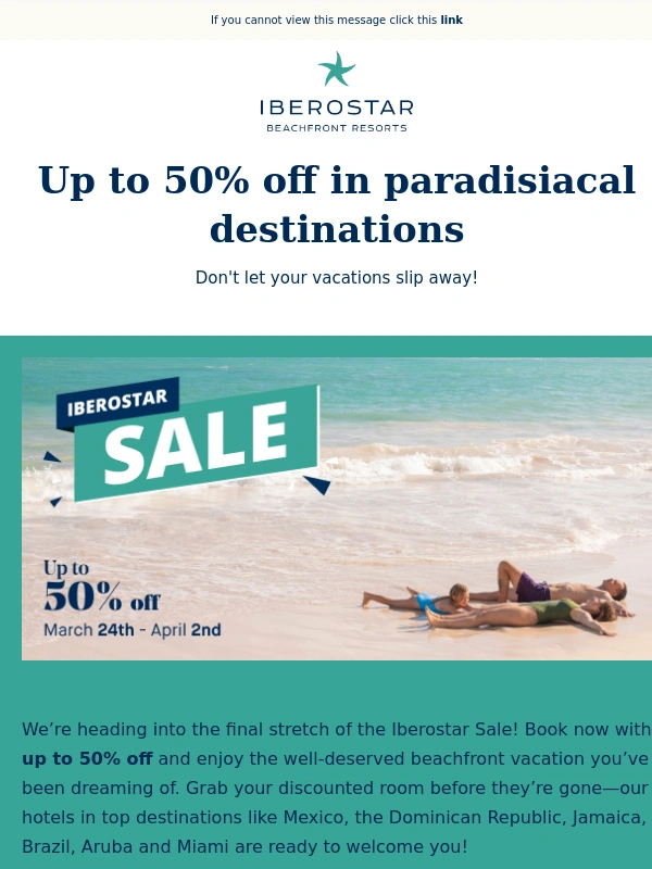 Iberostar - ⏳ Last days! | Iberostar Sale with up to 50% off