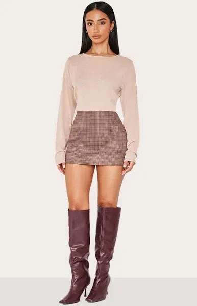 Petite Multi Check Print Micro Mini Skirt