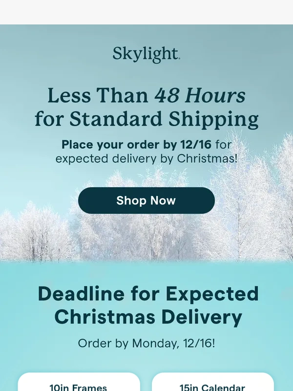 Skylight - ⌛ TIME IS RUNNING OUT: Get your gifts in time!