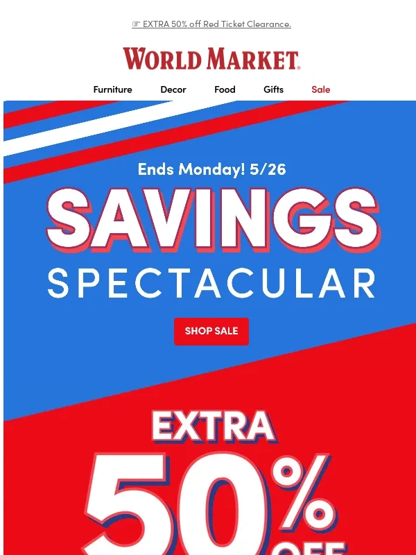 World Market - Memorial Day deals are happening NOW!