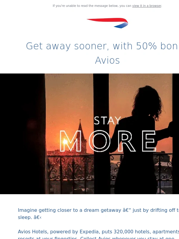 British Airways - Collect 50% bonus Avios this October
