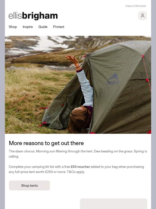 Ellis Brigham - Find your tent for spring and save