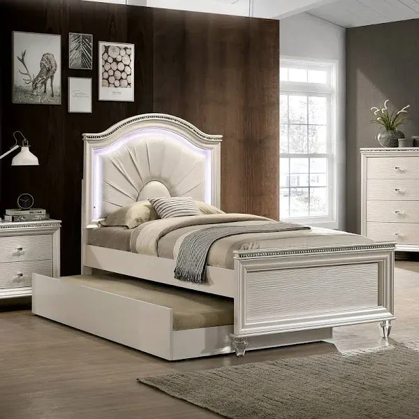 Furniture of America Ving Glam 2-Piece Kids Bedroom Set with LED